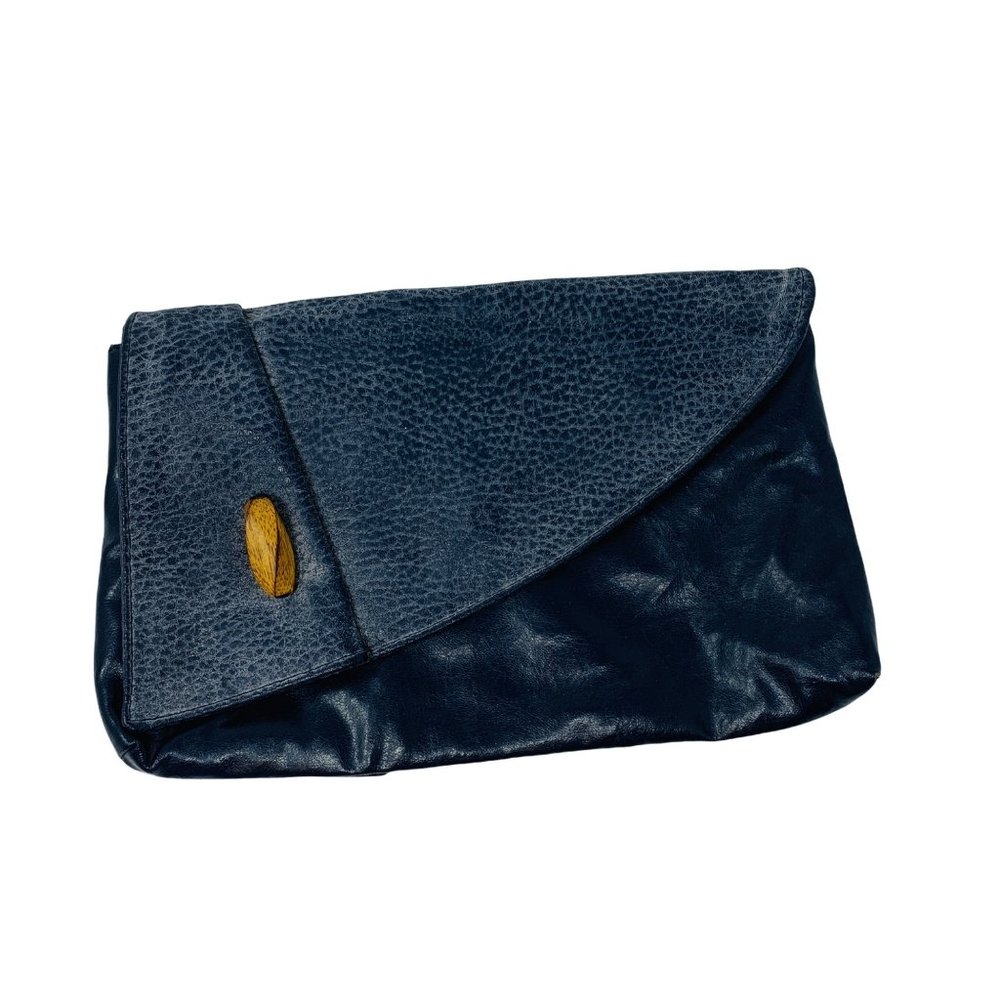 Vintage 80s Clutch Bag Women's Navy Blue New Wave Holiday Fair Purse